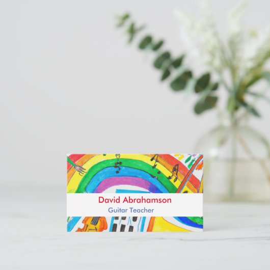 Musiklehrer Gitarre Lehrer Klavierlehrer Geschäfts Visitenkarte (Stehend Vorderseite)