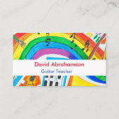 Musiklehrer Gitarre Lehrer Klavierlehrer Geschäfts Visitenkarte (Vorderseite)