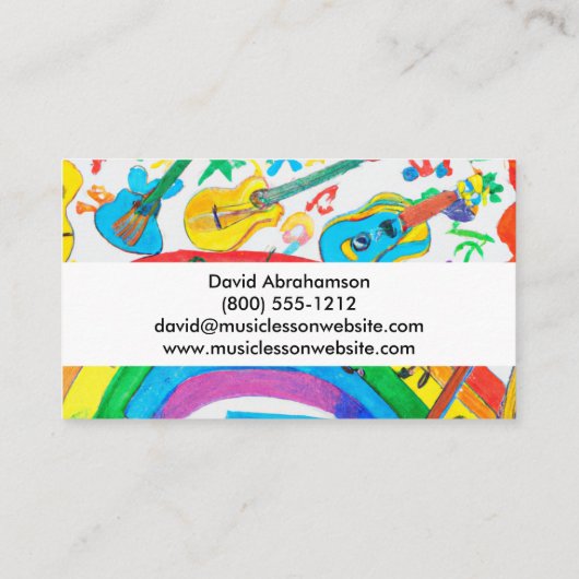 Musiklehrer Gitarre Lehrer Klavierlehrer Lehrer Le Visitenkarte (Rückseite)