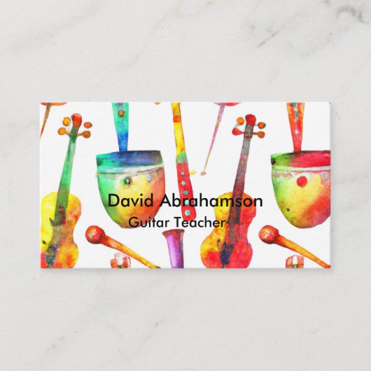 Musiklehrer Gitarre Lehrer Klavierlehrer Lehrer Le Visitenkarte (Vorderseite)