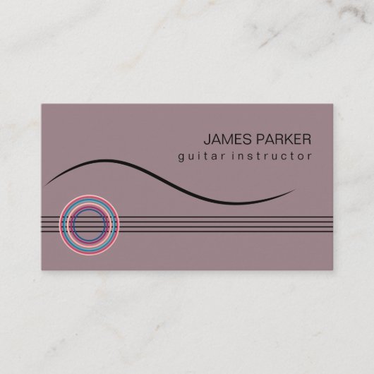 Musiklehrer Gitarre Logo Minimalistisch Singer Visitenkarte (Vorderseite)