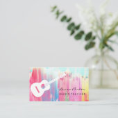 Musiklehrer Gitarrenspielerin Instrument Paint Art Visitenkarte (Stehend Vorderseite)