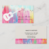 Musiklehrer Gitarrenspielerin Instrument Paint Art Visitenkarte (Vorne/Hinten)