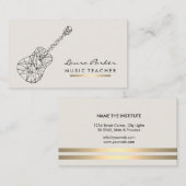 Musiklehrer Gitarrenspielinstrument Gold Visitenkarte (Vorne/Hinten)