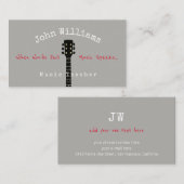 Musiklehrer graue Visitenkarte + Gitarrenhals (Vorne/Hinten)