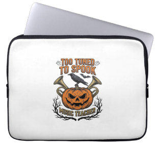 Musiklehrer Halloween-Kürbisgravur-Shirt De Laptopschutzhülle