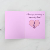 Musiklehrer Herzempfehlung Dankeskarte (Innenseite)