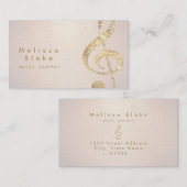 Musiklehrer Imitat Goldfolie auf Glitzer Visitenkarte (Vorne/Hinten)