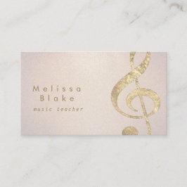 Musiklehrer Imitat Goldfolie auf Glitzer Visitenkarte