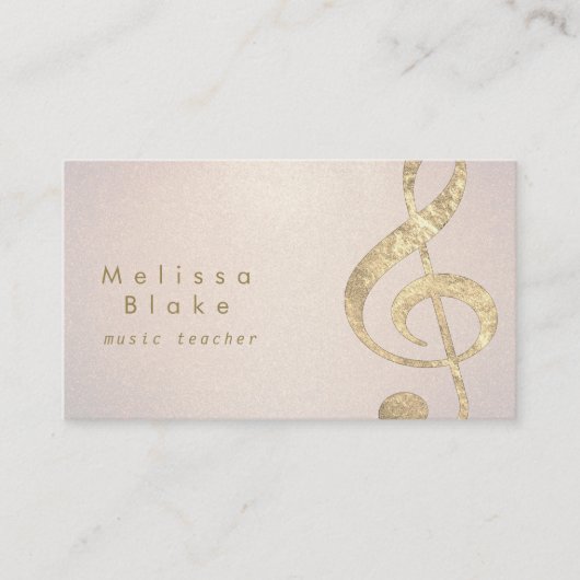 Musiklehrer Imitat Goldfolie auf Glitzer Visitenkarte (Vorderseite)