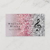 Musiklehrer Imitate Glitzer funkelnde Wirkung Visitenkarte (Vorderseite)