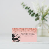 Musiklehrer Imitate Goldfolie auf heißen rosa Visitenkarte (Stehend Vorderseite)