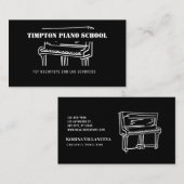 Musiklehrer in Schwarz und Weiß Visitenkarte (Vorne/Hinten)