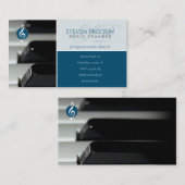 Musiklehrer | Klavierschlüssel Visitenkarte (Vorne/Hinten)