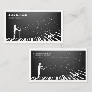 Musiklehrer   Klavierschlüssel Visitenkarte