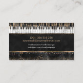 Musiklehrer Klaviertasten und -notizen - Wasserfar Visitenkarte (Rückseite)