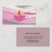 Musiklehrer klingeln Note Pink Sound Waves Visitenkarte (Vorne/Hinten)