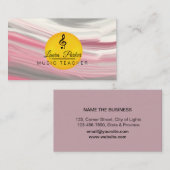 Musiklehrer klingeln Note Pink Sound Waves Visitenkarte (Vorne/Hinten)