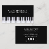 Musiklehrer Komponist Klavier Schlüssel Soziales S Visitenkarte (Vorne/Hinten)