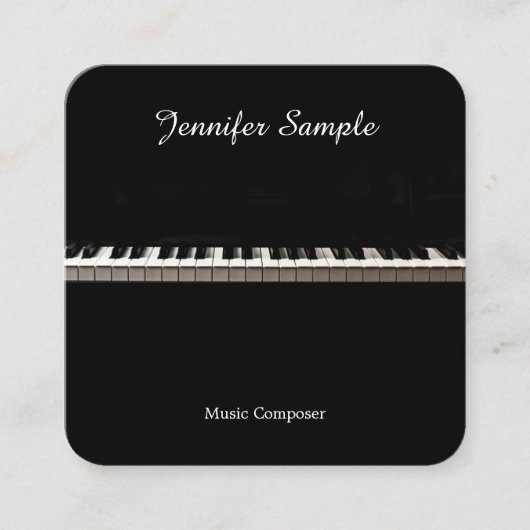 Musiklehrer Lehrer Elegante Vorlage Moderne Quadratische Visitenkarte (Vorderseite)