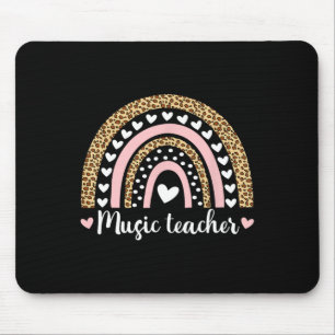 Musiklehrer Leopard Boho Rainbow 100 Days of Sch Mousepad