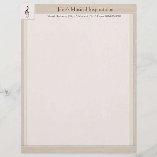 Musiklehrer Letterhead Stationary Briefbogen (Vorderseite)