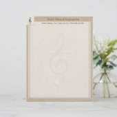 Musiklehrer Letterhead Stationary Briefbogen (Stehend Vorderseite)