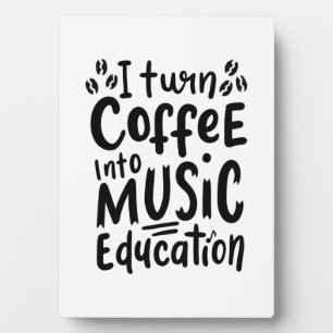 Musiklehrer machen Kaffee in Bildung Fotoplatte