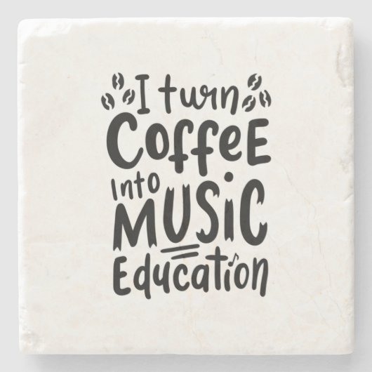 Musiklehrer machen Kaffee in Bildung Steinuntersetzer (Vorderseite)