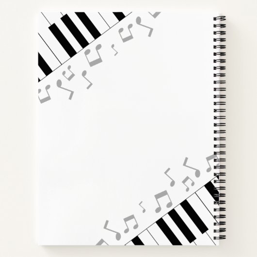 Musiklehrer Moderne Klaviertastatur Musiknoten Notizblock (Rückseite)