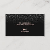 Musiklehrer Moderner Glitzer Piano Keys Visitenkarte (Rückseite)
