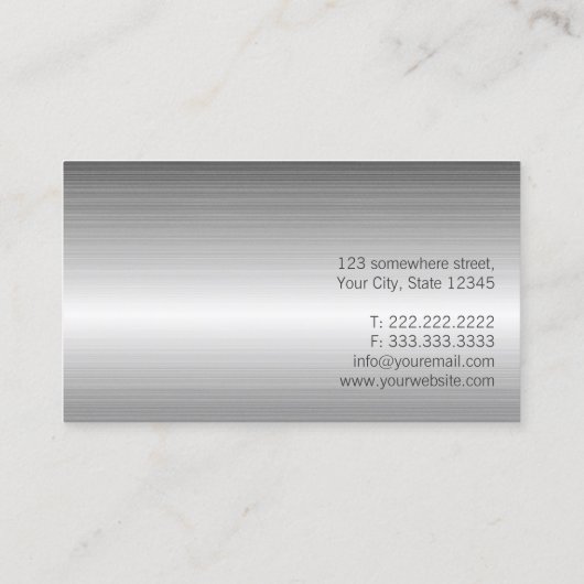 Musiklehrer Moderner Metallhintergrund Visitenkarte (Rückseite)