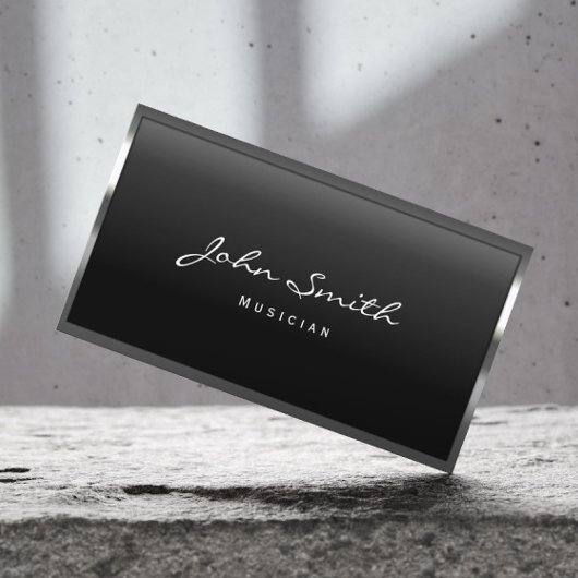 Musiklehrer Modernes Metal Gerahmt Visitenkarte
