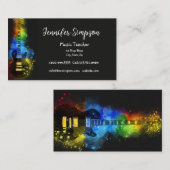 Musiklehrer Musical Notes Gitarre Band Visitenkarte (Vorne/Hinten)