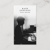 Musiklehrer Musiker Foto Social Media QR Code Visitenkarte (Vorderseite)