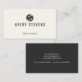 Musiklehrer, Musiknoten-Logo, Musiker Visitenkarte (Vorne/Hinten)