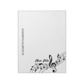 Musiklehrer Musiknoten Treble Clef Notepad Notizblock (Rotiert)