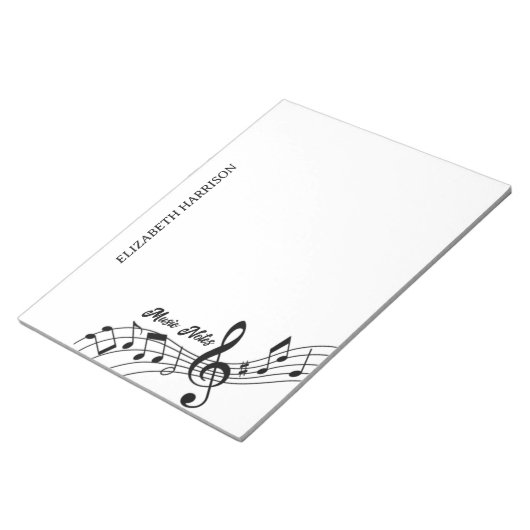 Musiklehrer Musiknoten Treble Clef Notepad Notizblock (angewinkelt)