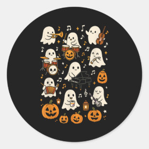 Musiklehrer Orchester Shirt, Spooky Halloween Gh Runder Aufkleber