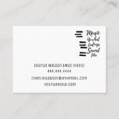 Musiklehrer Personalisiert Visitenkarte (Rückseite)