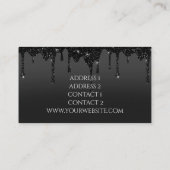 Musiklehrer Pianist Black Glitzer Visitenkarte (Rückseite)