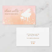 Musiklehrer, Pianist, Songwriter, Wasserfarben Visitenkarte (Vorne/Hinten)