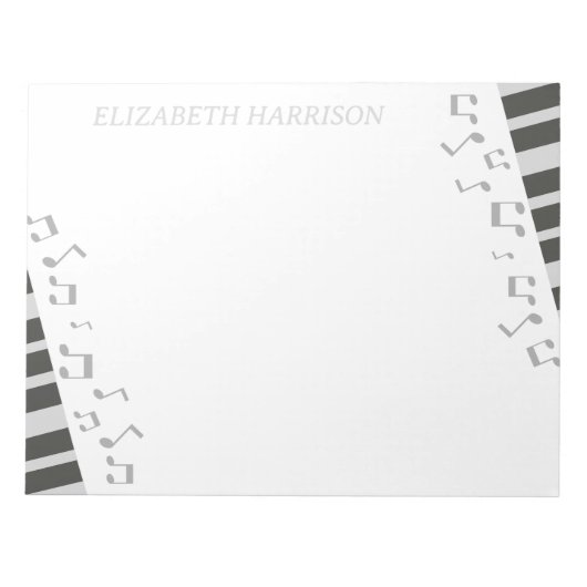 Musiklehrer Piano Keyboard Musiknoten Notepad Notizblock (Vorderseite)
