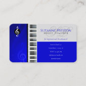 Musiklehrer | Piano Keys Blue Visitenkarte (Vorderseite)