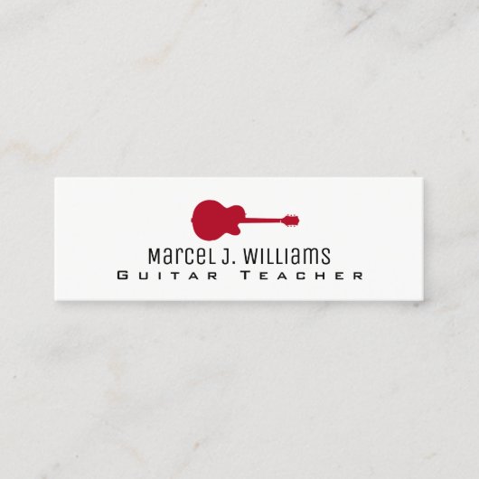 Musiklehrer prof weiß mini visitenkarte (Vorderseite)