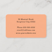 Musiklehrer QR Code Stilvolle Peach Visitenkarte (Rückseite)