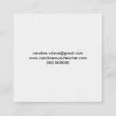 Musiklehrer Quadratische Visitenkarte (Rückseite)