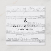 Musiklehrer Quadratische Visitenkarte (Vorderseite)