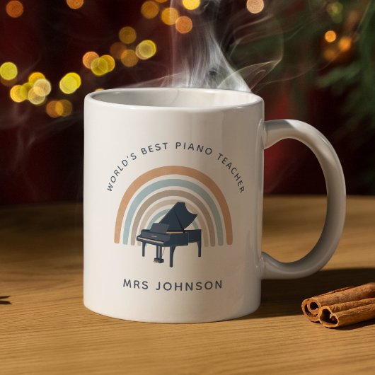 Musiklehrer Regenbogen Klavier  Kaffeetasse