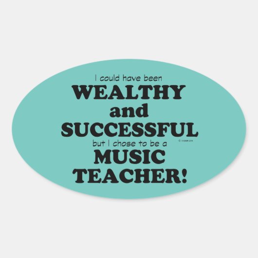 Musiklehrer Reich und erfolgreich Oval Sticker (Vorderseite)